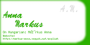 anna markus business card